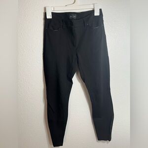 WHBM Black Skinny Ankle Ponte Pants with Zippers